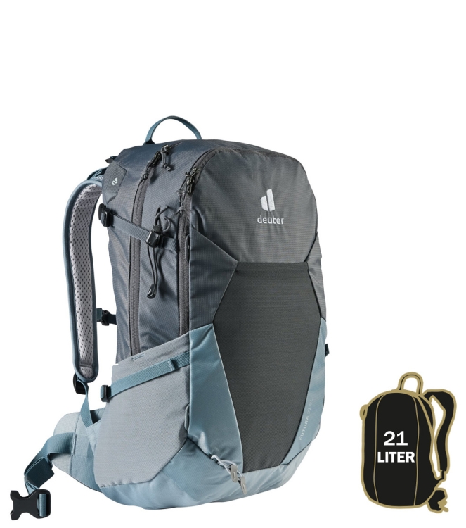 Deuter rugtas <span>DR3400021-4409 Futura 21 SL</span> DR3400021-4409 Futura 21 SL grijs - www.bremmerschoenen.info - Bremmer Schoenen
