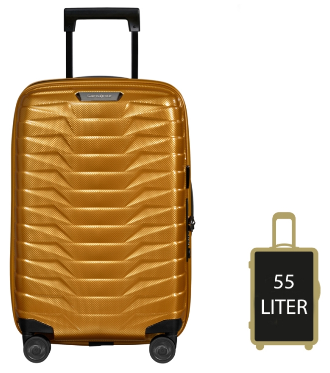 Samsonite trolley <span>140087 6856 Proxis Spinner 55</span> 140087 6856 Proxis Spinner 55 geel - www.bremmerschoenen.info - Bremmer Schoenen