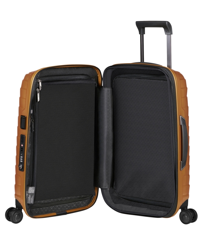 Samsonite trolley <span>140087 6856 Proxis Spinner 55</span> 140087 6856 Proxis Spinner 55 geel - www.bremmerschoenen.info - Bremmer Schoenen