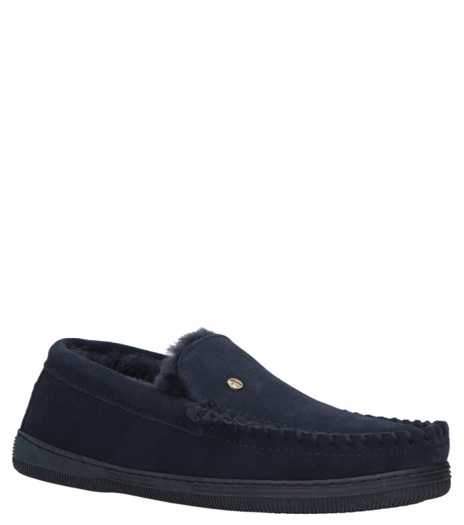 Warmbat pantoffel <span>Grizzly men GRZ 4410 45 DK navy</span> Grizzly men GRZ 4410 45 DK navy blauw - www.bremmerschoenen.info - Bremmer Schoenen