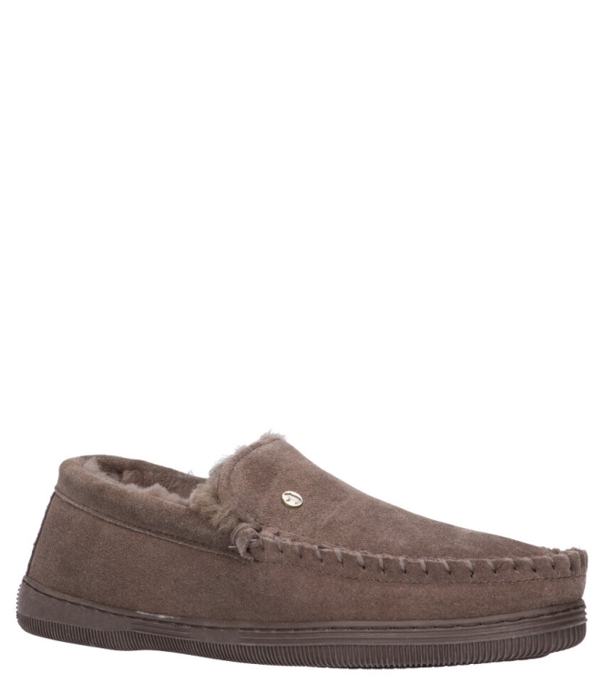 Warmbat pantoffel <span>Grizzly men GRZ 4410 88 Pebble</span> Grizzly men GRZ 4410 88 Pebble beige - www.bremmerschoenen.info - Bremmer Schoenen