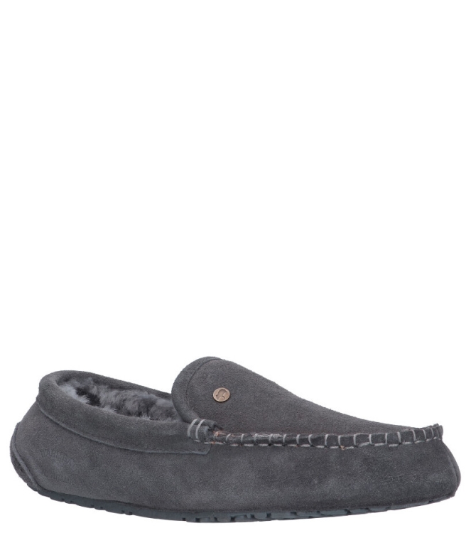 Warmbat pantoffel <span>Earlwood men ERW441085 DK grey</span> Earlwood men ERW441085 DK grey grijs - www.bremmerschoenen.info - Bremmer Schoenen