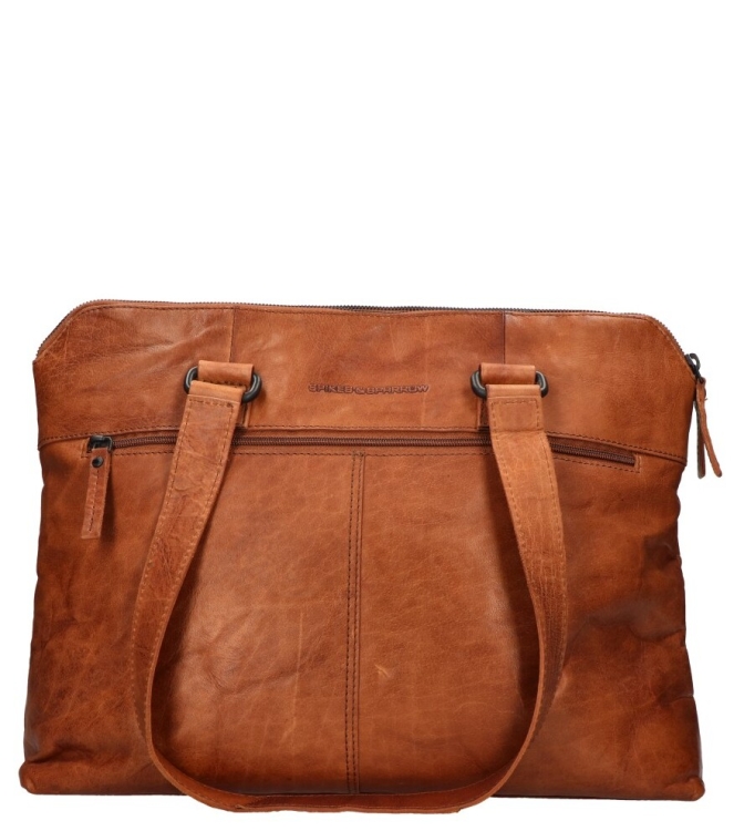Spikes en Sparrow laptoptas <span>0227247 Brandy</span> 0227247 Brandy cognac - www.bremmerschoenen.info - Bremmer Schoenen