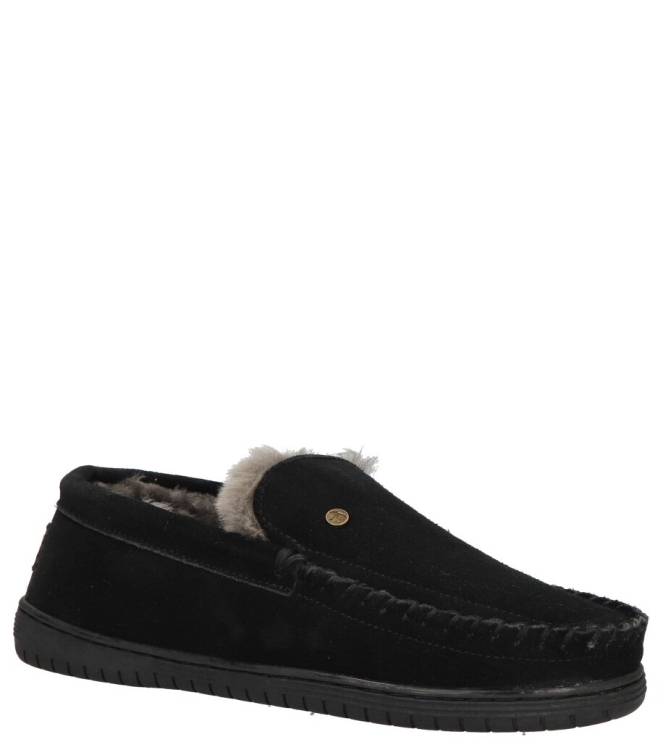 Warmbat pantoffel <span>Grizzly men GRZ4410 99 Black</span> Grizzly men GRZ4410 99 Black zwart - www.bremmerschoenen.info - Bremmer Schoenen