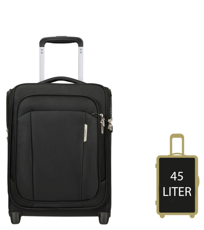Samsonite handbagage <span>143311 7416 Respark Upright 45</span> 143311 7416 Respark Upright 45 zwart - www.bremmerschoenen.info - Bremmer Schoenen