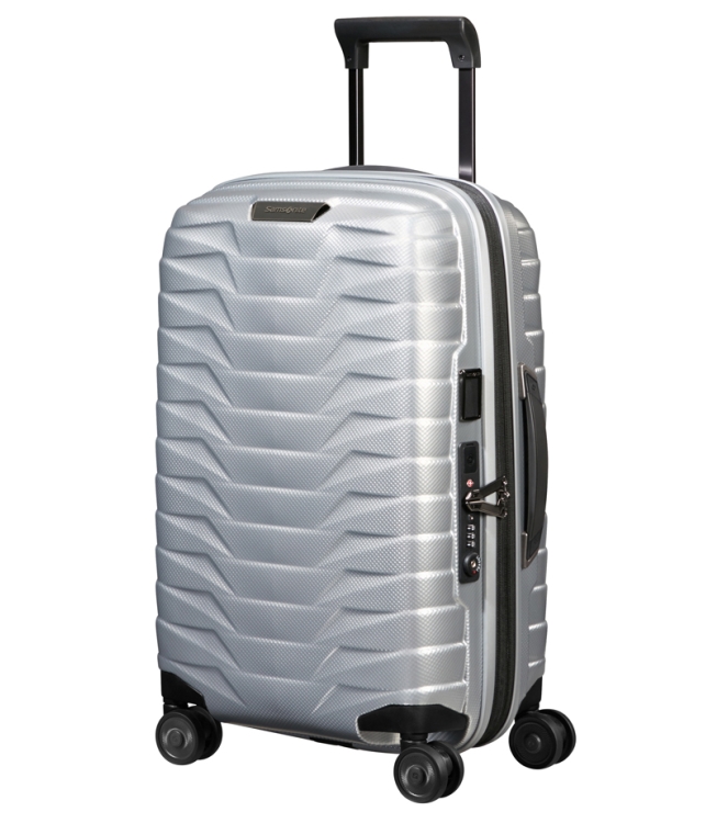 Samsonite trolley <span>140087 1776 Proxis Spinner 55</span> 140087 1776 Proxis Spinner 55 zilver - www.bremmerschoenen.info - Bremmer Schoenen