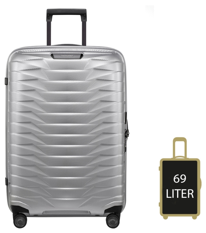 Samsonite koffer <span>126041 1776 Proxis Spinner 69</span> 126041 1776 Proxis Spinner 69 zilver - www.bremmerschoenen.info - Bremmer Schoenen