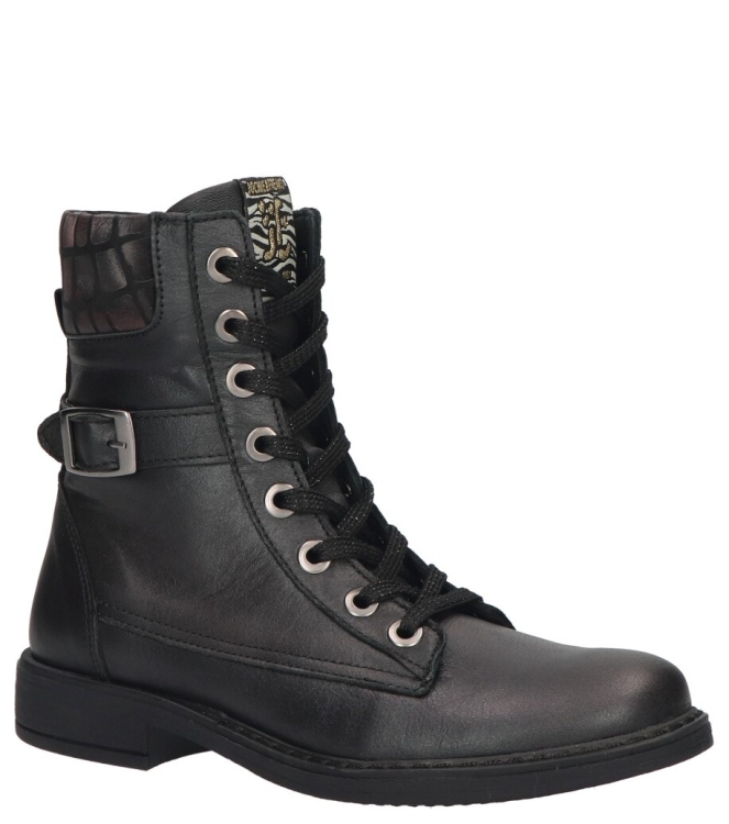 Jochie-Freaks veterboot <span>JF-24586 450 Dalia</span> JF-24586 450 Dalia zwart - www.bremmerschoenen.info - Bremmer Schoenen
