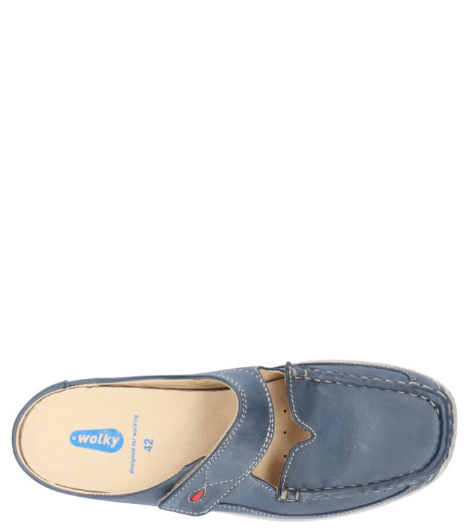 WOLKY <span>6227 Roll-slipper 387 blue summer Etna lea</span> 6227 Roll-slipper 387 blue summer Etna lea blauw - www.bremmerschoenen.info - Bremmer Schoenen
