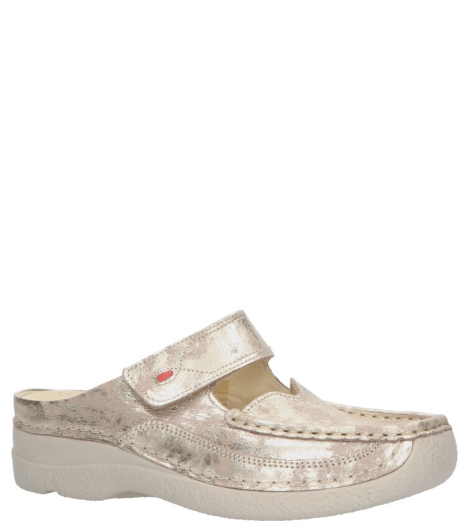 WOLKY SLIPPER <span>6227 Roll-slipper 119 champagne Amalia nubuck</span> 6227 Roll-slipper 119 champagne Amalia nubuck brons - www.bremmerschoenen.info - Bremmer Schoenen