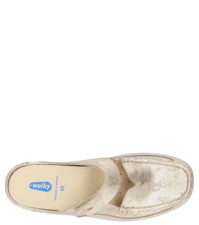 WOLKY SLIPPER <span>6227 Roll-slipper 119 champagne Amalia nubuck</span> 6227 Roll-slipper 119 champagne Amalia nubuck brons - www.bremmerschoenen.info - Bremmer Schoenen